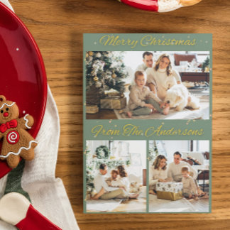 Fotokort för god jul Personlig-familjen Kort