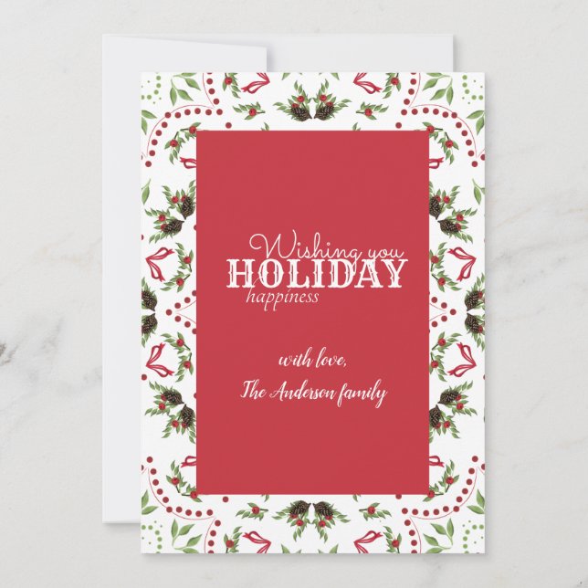 Fotokort för gräs och bär av Mandala Inbjudningar (Baksida)