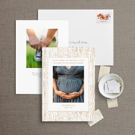 Fotokort för graviditetsannonsering i familjen Trä Julkort