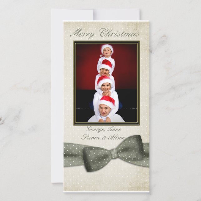 Fotokort för grönt julkort (Framsida)