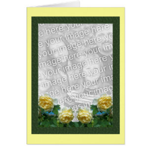 Fotokort för gul ros Blommigt Hälsningskort