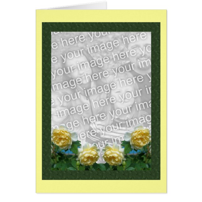 Fotokort för gul ros Blommigt Hälsningskort (Framsidan)