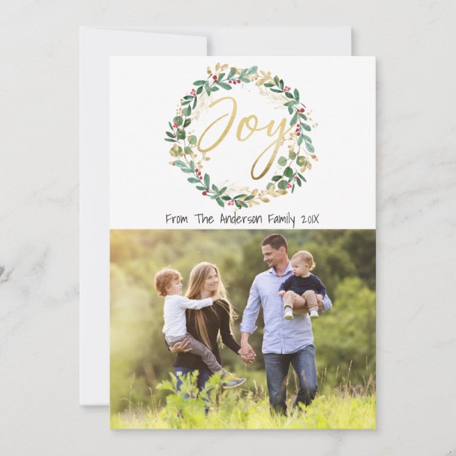 Fotokort för Guld Joy Wandejul-familjen Julkort (Framsida)