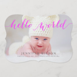 Fotokort för handskriftsmeddelande i Baby Meddelande