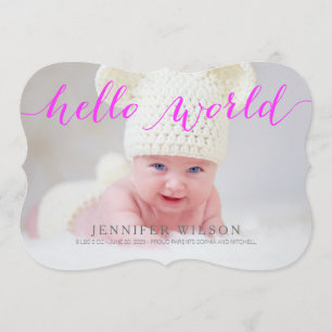 Fotokort för handskriftsmeddelande i Baby Meddelande
