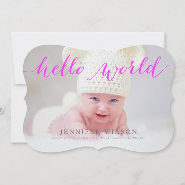 Fotokort för handskriftsmeddelande i Baby Meddelande (Framsida)