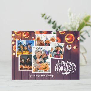 Fotokort för Happy halloween-familjen Tack Kort
