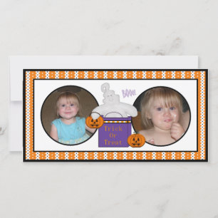 Fotokort för happy halloween Lycklig Ghost Julkort