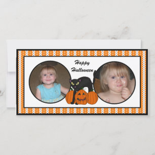 Fotokort för happy halloween Scardy Cat Julkort