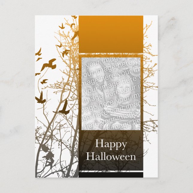 Fotokort för happy halloween: silhuSkärm Vykort (Framsida)