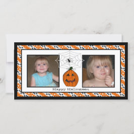 Fotokort för Happy halloween Spindelnät Julkort