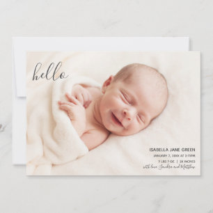 Fotokort för hej Modern Elegant Birance Foto Card Meddelande