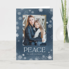 Fotokort för Helgdag av frostigt fredstrumpefärgat Helgkort