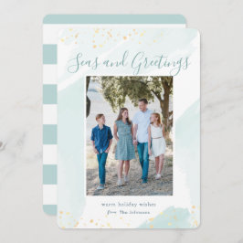 Fotokort för Helgdag för kustjulsfärg Inbjudningar