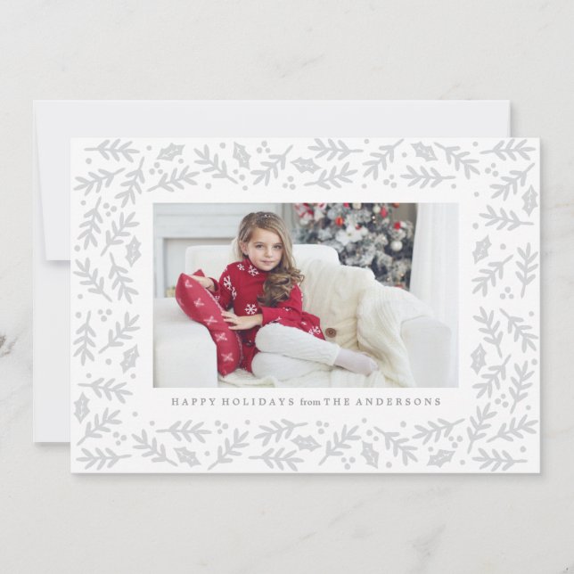 Fotokort för Helgdag i ramläge Grenar Julkort (Framsida)