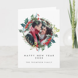 Fotokort för holly helgdag tack kort