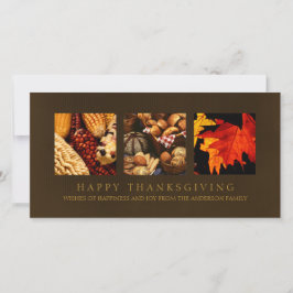 Fotokort för höstskörd, Thanksgiving Blessings Julkort