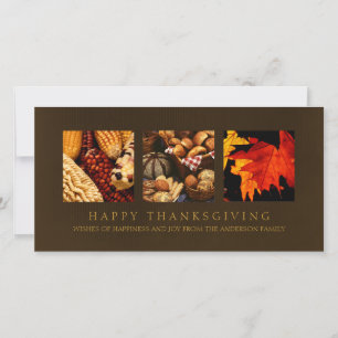 Fotokort för höstskörd, Thanksgiving Blessings Julkort
