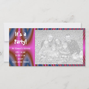 Fotokort för inbjudan till rosa Tie Dye Party