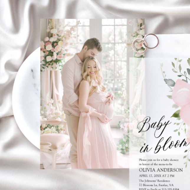 Fotokort för inbjudan till Vellum Baby Shower (Skapare uppladdad)