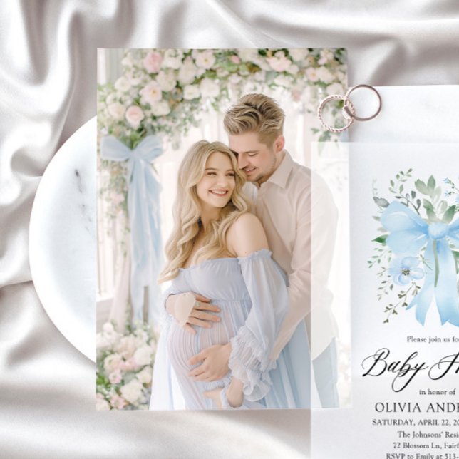 Fotokort för inbjudan till Vellum Baby Shower (Skapare uppladdad)