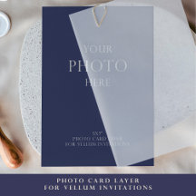 Fotokort för inbjudningar till Vellum-bröllop
