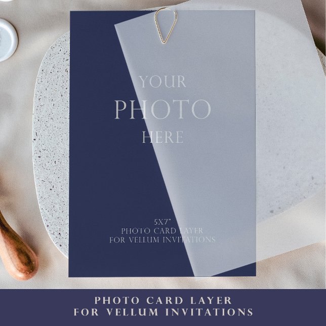 Fotokort för inbjudningar till Vellum-bröllop (Photo Card for Vellum Wedding Invitations )