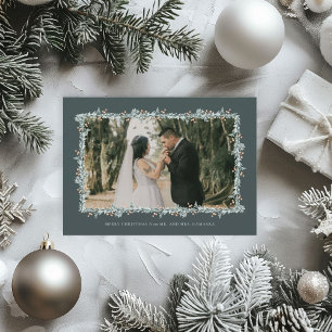 Fotokort för julmeddelande i Bröllop Julkort