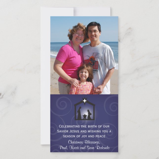 Fotokort för jultomhet vid midnatt julkort (Framsida)