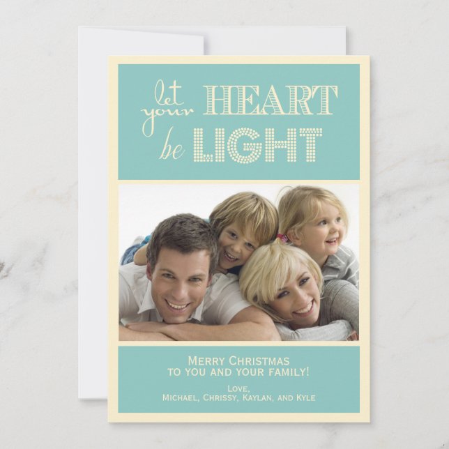 Fotokort för kalk- och Cream-Helgdag Julkort (Framsida)