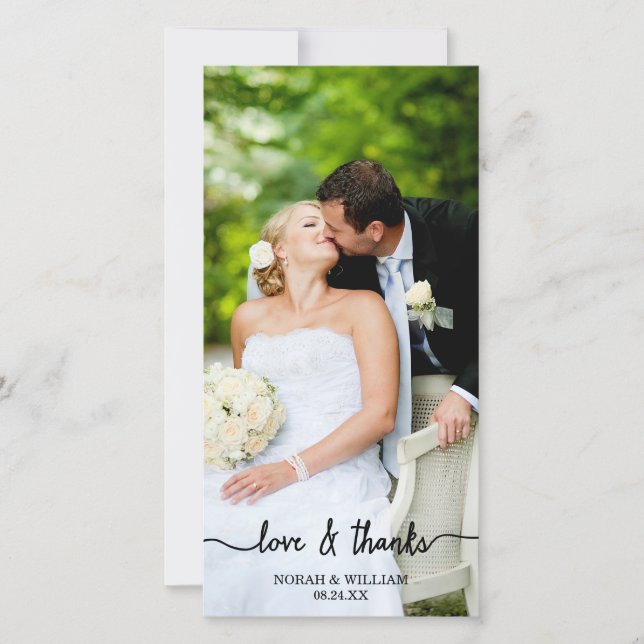 Fotokort för Kärlek & Tack Bröllop Tack (Framsida)