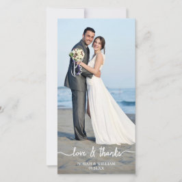 Fotokort för Kärlek & Tack Bröllop Tack Kort