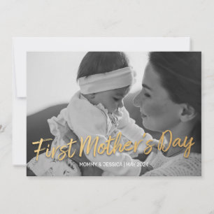 Fotokort för klassiskt skript i första Mors dag-Fu Julkort
