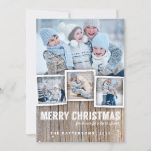 Fotokort för land Rustic Wood God jul Julkort
