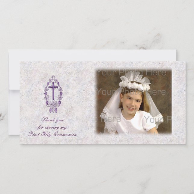 Fotokort för Lila Kor Religiösa Tack (Framsida)