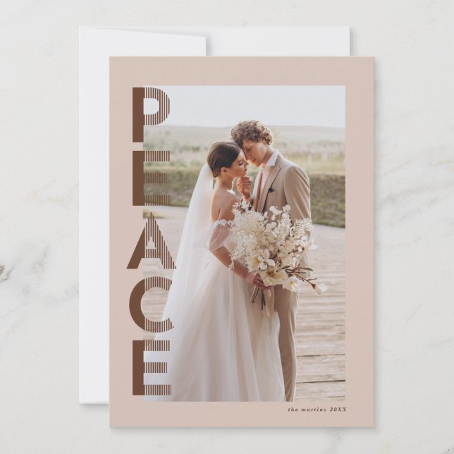 Fotokort för Linfrö Peace Helgdag i Brown Julkort (Framsida)