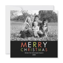 Fotokort för ljus och God jul - svart