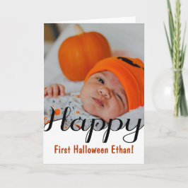 Fotokort för Lycklig första Halloween anpassningsb Kort