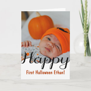 Fotokort för Lycklig första Halloween anpassningsb Kort