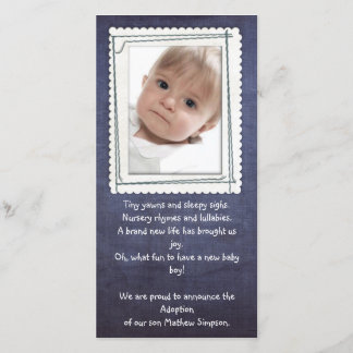 fotokort för meddelande om adoption