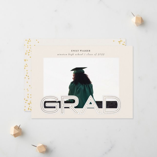 Fotokort för meddelande om fet skript Studenten (Fram/Back In Situ)