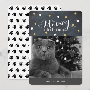 Fotokort för Meowy-julklapp för kalkylbladet Inbjudningar
