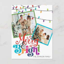 Fotokort för Merry & Bright-julfamiljen Helg Vykort