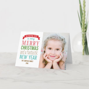 Fotokort för Merry Message Helgdag - vitt Helgkort