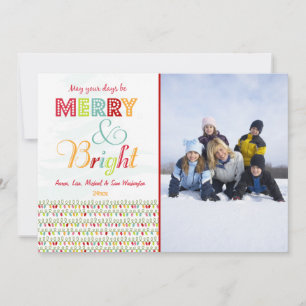 Fotokort för Merry- och Bright Jul-helgdag Julkort