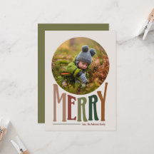 Fotokort för Merry- och Retro-julfotkort för Helgd