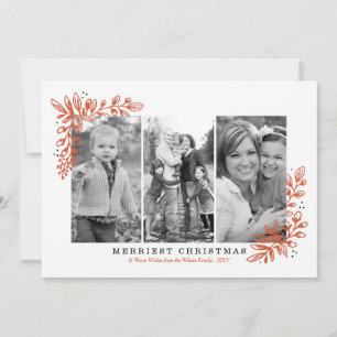 Fotokort för Merry Trio-Helgdag Julkort