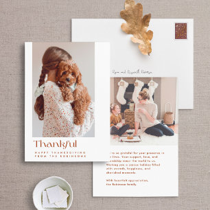 Fotokort för modern minsta tacksamma Thanksgiving Julkort