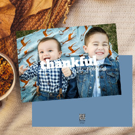 Fotokort för modern Thanksgiving med fetstil Julkort