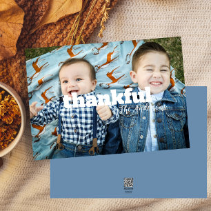 Fotokort för modern Thanksgiving med fetstil Julkort